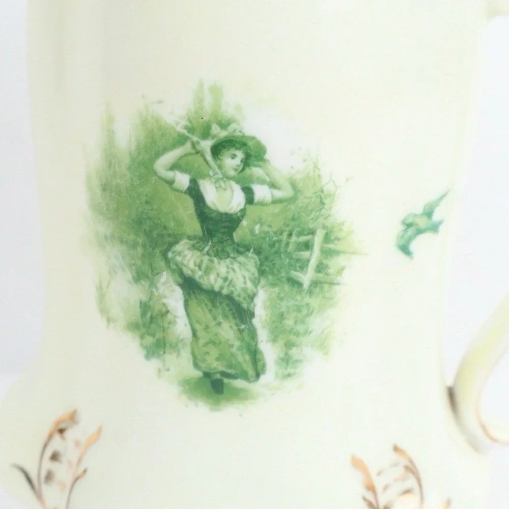 Antique Rosenthal Germany Printemps‎ Sevres Pitcher Gold Trim 6